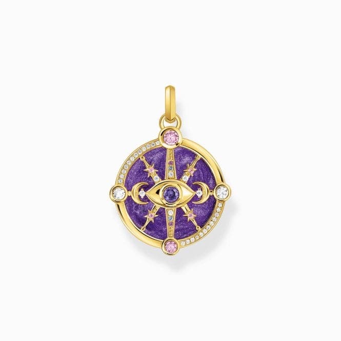 Sterling Silver Gold Plated Violet Enamel With Colourful Stones Pendant PE956 - 565 - 13Thomas Sabo Sterling SilverPE956 - 565 - 13