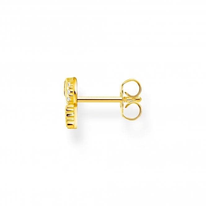 Sterling Silver Gold Plated White Key Single Ear Stud H2220 - 414 - 14Thomas Sabo Charm Club CharmingH2220 - 414 - 14