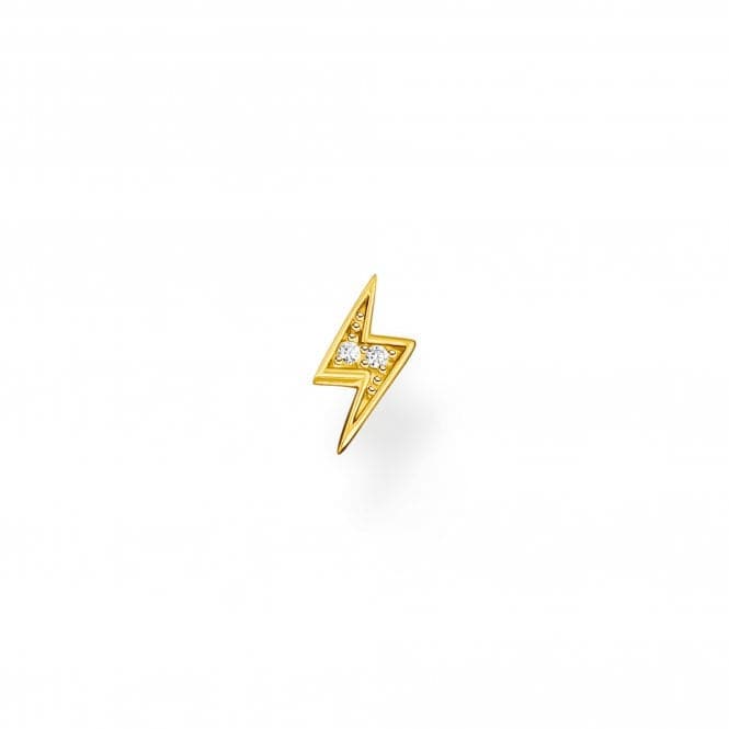 Sterling Silver Gold Plated White Lightening Single Ear Stud H2217 - 414 - 14Thomas Sabo Charm Club CharmingH2217 - 414 - 14