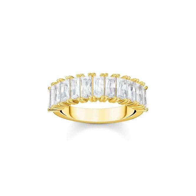 Sterling Silver Gold Plated White Pavé Stones Ring TR2366 - 414 - 14Thomas Sabo Sterling SilverTR2366 - 414 - 14 - 48