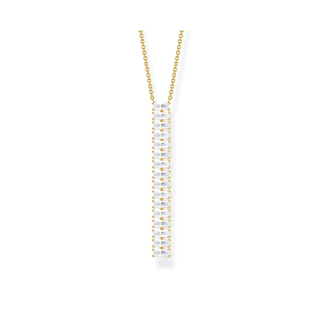 Sterling Silver Gold Plated White Stones Necklace KE2117 - 414 - 14 - L45VThomas Sabo Sterling SilverKE2117 - 414 - 14