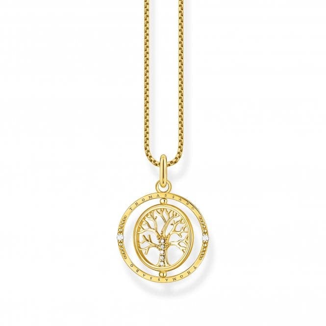 Sterling Silver Gold Plated White Tree Of Love Necklace KE2148 - 414 - 14 - L45VThomas Sabo Sterling SilverKE2148 - 414 - 14