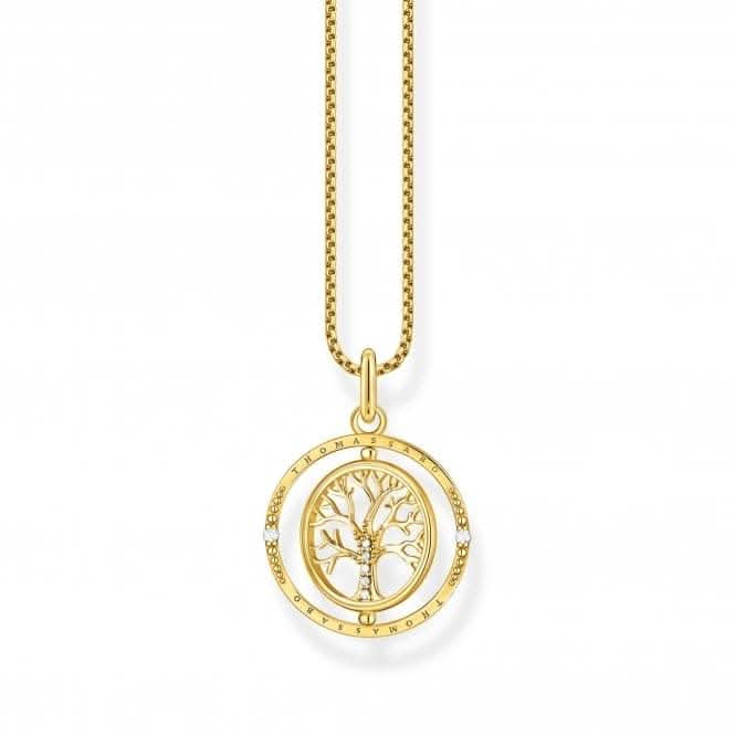 Sterling Silver Gold Plated White Tree Of Love Necklace KE2148 - 414 - 14 - L45VThomas Sabo Sterling SilverKE2148 - 414 - 14
