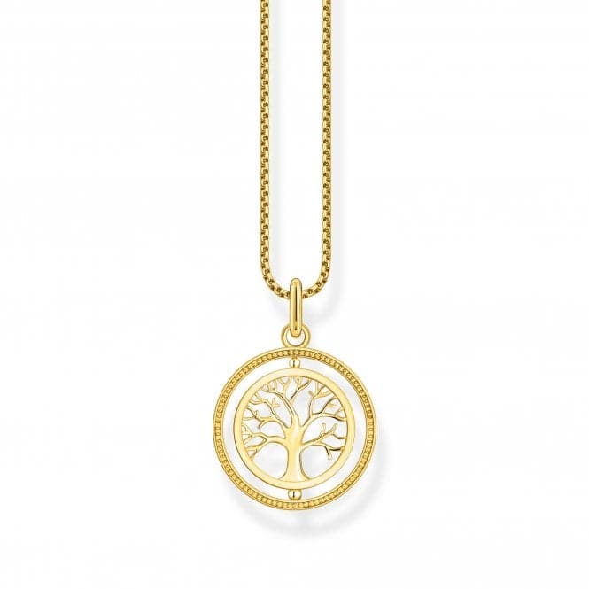 Sterling Silver Gold Plated White Tree Of Love Necklace KE2148 - 414 - 14 - L45VThomas Sabo Sterling SilverKE2148 - 414 - 14