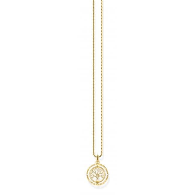 Sterling Silver Gold Plated White Tree Of Love Necklace KE2148 - 414 - 14 - L45VThomas Sabo Sterling SilverKE2148 - 414 - 14
