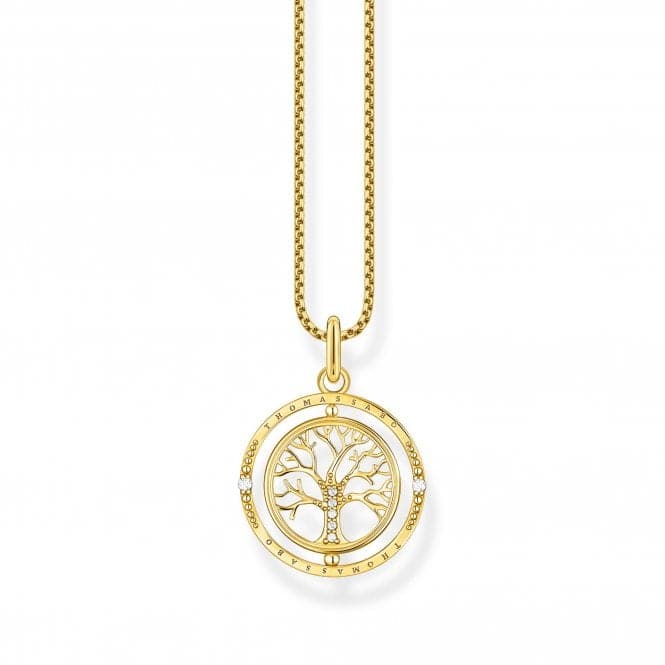 Sterling Silver Gold Plated White Tree Of Love Necklace KE2148 - 414 - 14 - L45VThomas Sabo Sterling SilverKE2148 - 414 - 14