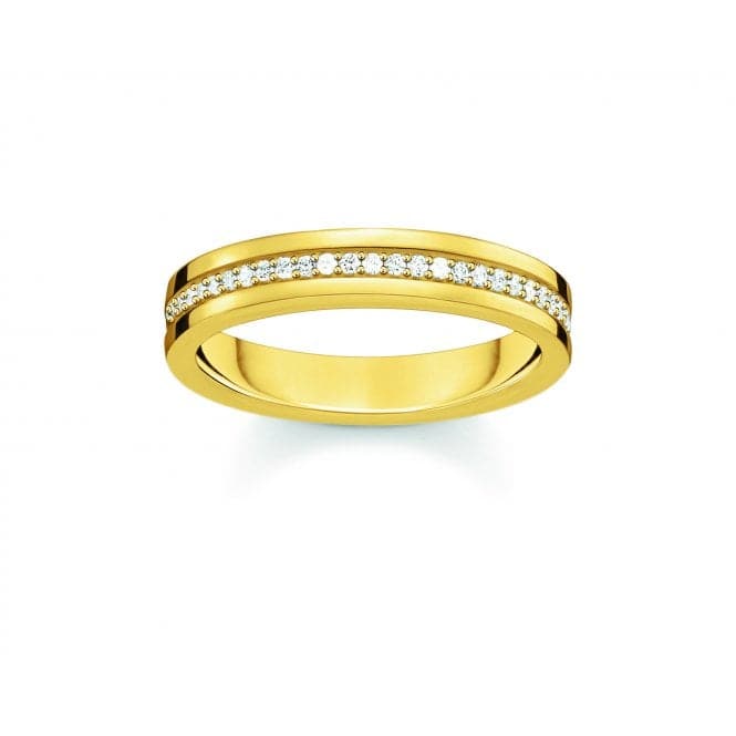 Sterling Silver Gold Plated White Zirconia Band Ring TR2117 - 414 - 14Thomas Sabo Sterling SilverTR2117 - 414 - 14 - 48