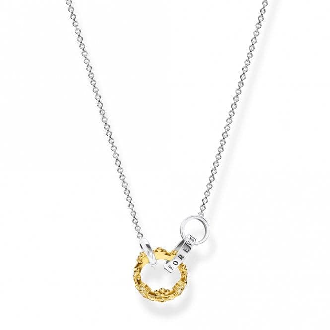 Sterling Silver Gold Plated Zirconia Crown Necklace KE1987 - 849 - 7 - L45VThomas Sabo Sterling SilverKE1987 - 849 - 7 - L45V