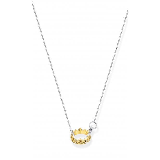 Sterling Silver Gold Plated Zirconia Crown Necklace KE1988 - 849 - 7 - L45VThomas Sabo Sterling SilverKE1988 - 849 - 7 - L45V