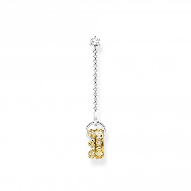 Sterling Silver Gold Plated Zirconia Crown Single Earring H2126 - 849 - 7Thomas Sabo Sterling SilverH2126 - 849 - 7