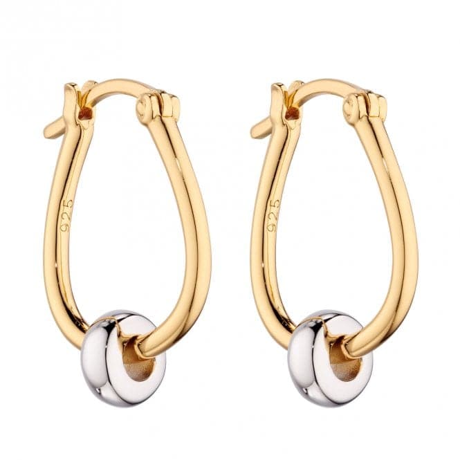 Sterling Silver Gold Plated Zirconia Hoop Earrings E6135Fiorelli SilverE6135