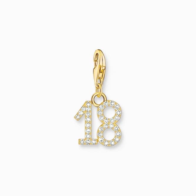 Sterling Silver Gold Plated Zirconia Number 18 Charm 2139 - 414 - 39Thomas Sabo Charm Club Charmista2139 - 414 - 39