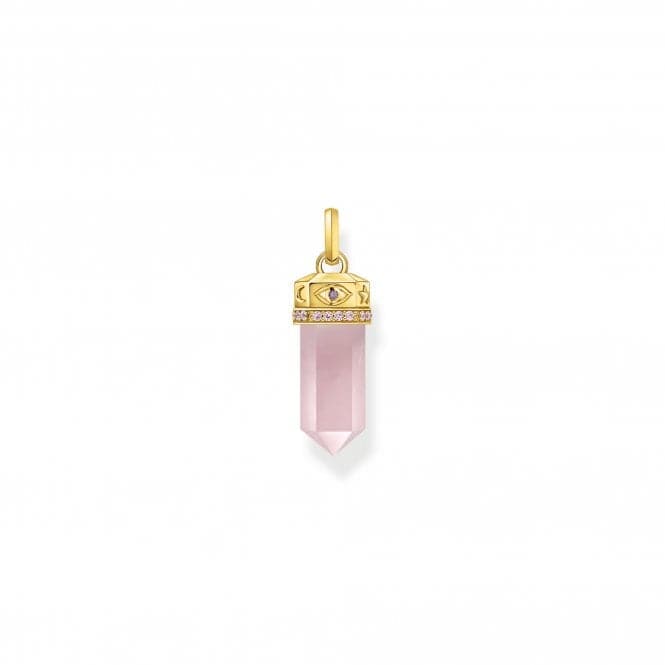 Sterling Silver Gold Plated Zirconia Rose Quartz Hexagonal Pendant PE955 - 995 - 9Thomas Sabo Sterling SilverPE955 - 995 - 9