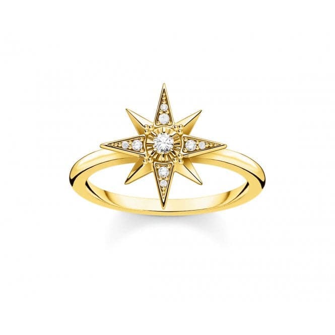 Sterling Silver Gold Plated Zirconia Star Ring TR2299 - 414 - 14Thomas Sabo Sterling SilverTR2299 - 414 - 14 - 48