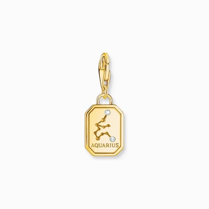 Sterling Silver Gold Plated Zirconia Zodiac Sign Aquarius Charm 2155 - 414 - 39Thomas Sabo Charm Club Charmista2155 - 414 - 39