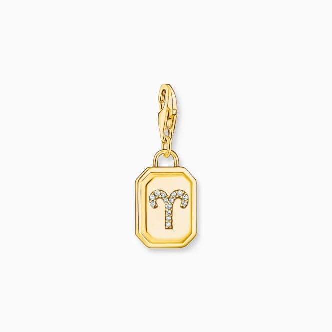 Sterling Silver Gold Plated Zirconia Zodiac Sign Aries Charm 2159 - 414 - 39Thomas Sabo Charm Club Charmista2159 - 414 - 39