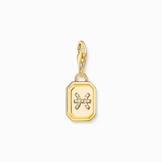 Sterling Silver Gold Plated Zirconia Zodiac Sign Pisces Charm 2154 - 414 - 39Thomas Sabo Charm Club Charmista2154 - 414 - 39