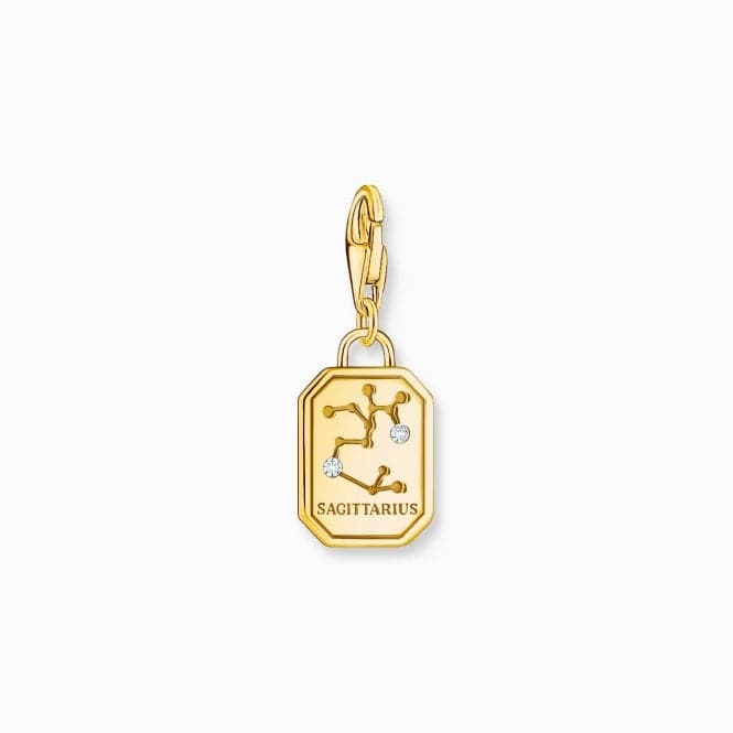 Sterling Silver Gold Plated Zirconia Zodiac Sign Sagittarius Charm 2156 - 414 - 39Thomas Sabo Charm Club Charmista2156 - 414 - 39