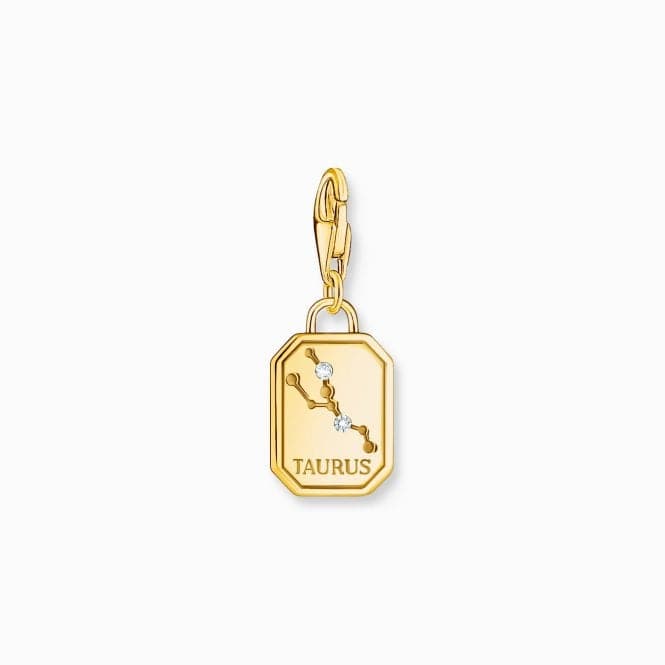 Sterling Silver Gold Plated Zirconia Zodiac Sign Taurus Charm 2163 - 414 - 39Thomas Sabo Charm Club Charmista2163 - 414 - 39