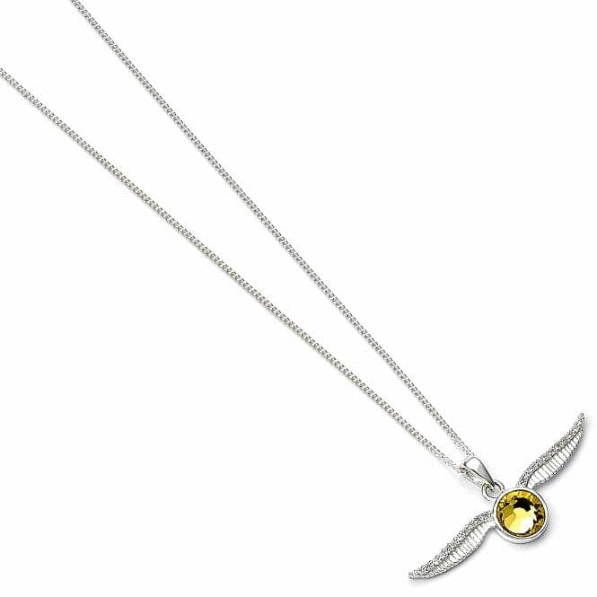 Sterling Silver Golden Snitch Necklace With Claw Set CrystalsHarry PotterBHPSN004