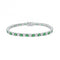 Sterling Silver Green and Clear Cubic Zirconia Bracelet B5473DiamonfireB5473