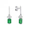Sterling Silver Green and Clear Cubic Zirconia Earrings E6408DiamonfireE6408