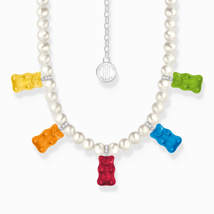 Sterling Silver HARIBO Colourful Goldbears Zirconia Pearl Necklace KE2208 - 052 - 7 - L50VThomas Sabo Sterling SilverKE2208 - 052 - 7 - L50V