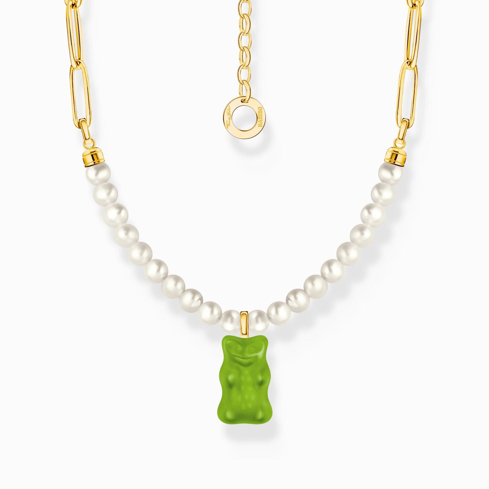 Sterling Silver HARIBO Gold Plated Freshwater Pearl Green Goldbears Necklace KE2207 - 430 - 6 - L45VThomas Sabo Sterling SilverKE2207 - 430 - 6 - L45V