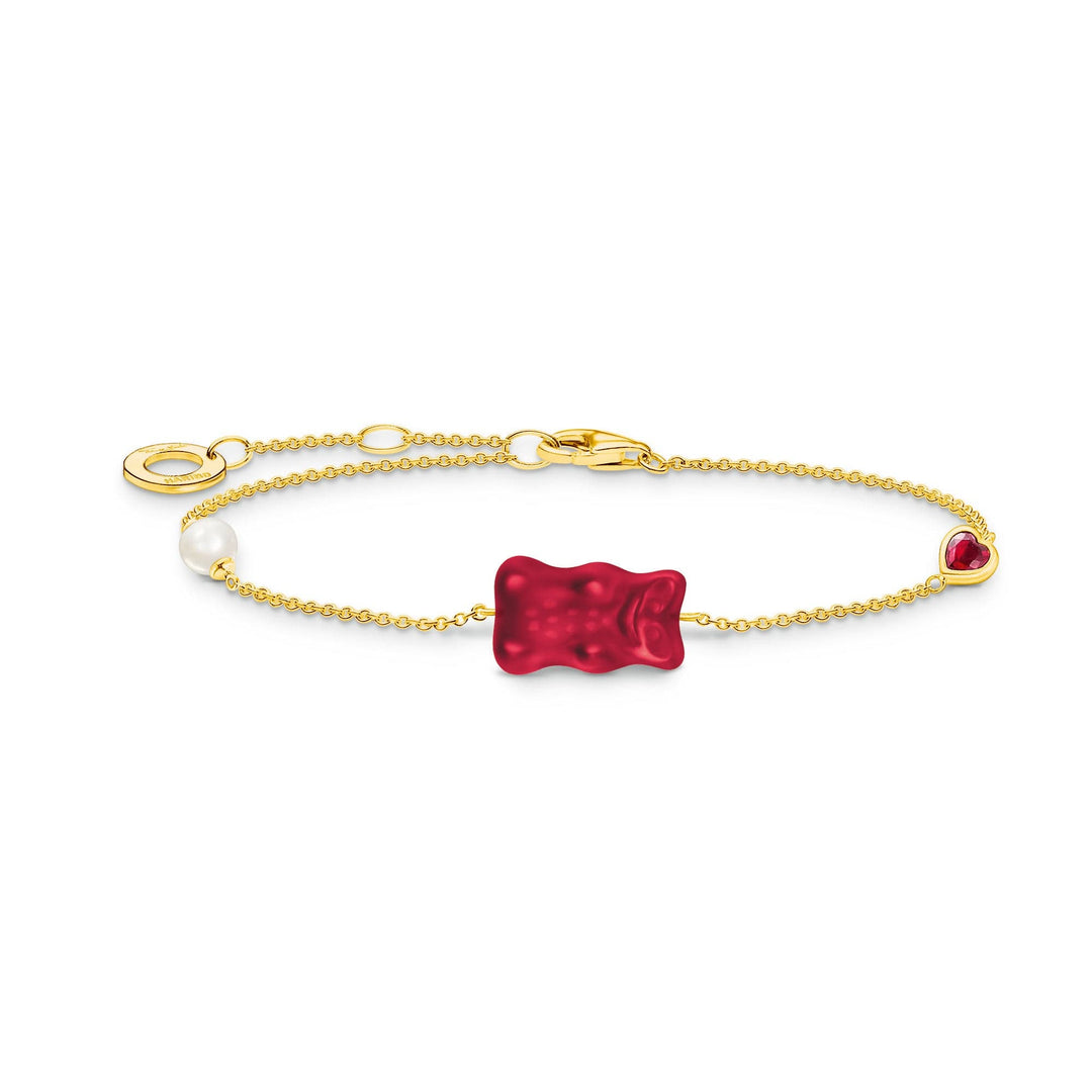 Sterling Silver HARIBO Red Gold Plated Freshwater Pearl Zirconia Goldbears Bracelet A2151 - 430 - 10 - L19VThomas Sabo Sterling SilverA2151 - 430 - 10 - L19V