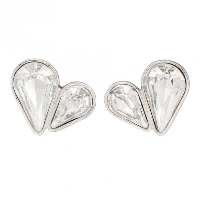 Sterling Silver Heart Clear Crystal Earrings E6136CFiorelli SilverE6136C