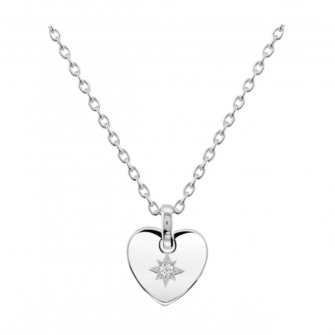 Sterling Silver Heart Cubic Zirconia Star Pendant 9090CZDew9090CZ