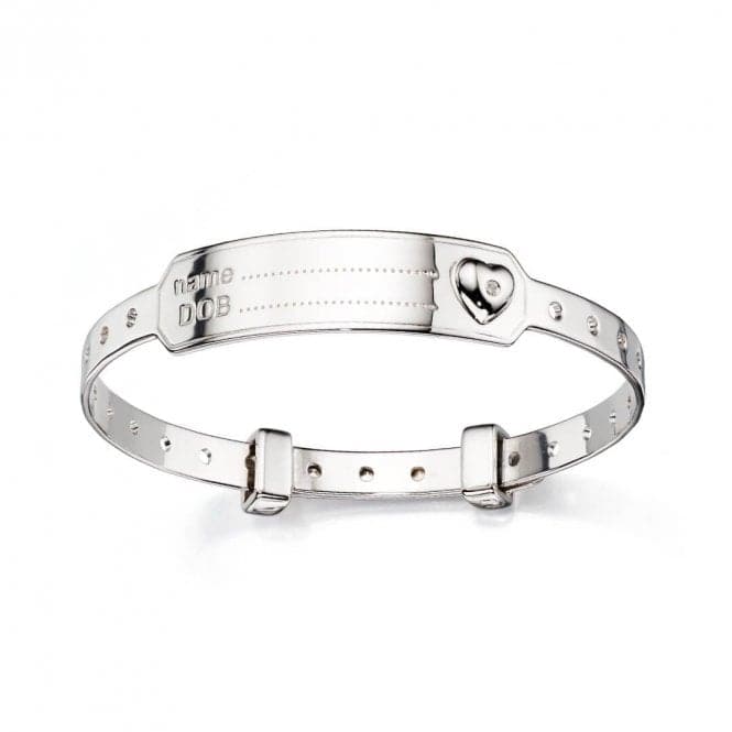 Sterling Silver Heart Medical Baby Bangle B4875D for DiamondB4875