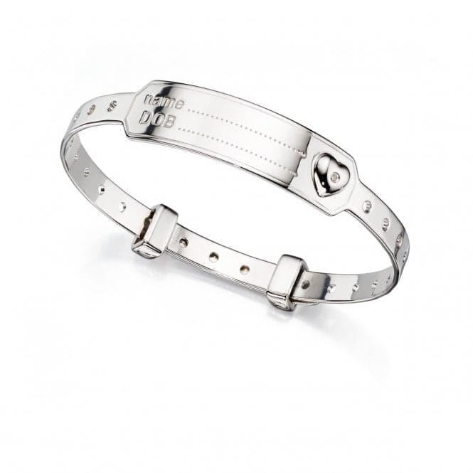 Sterling Silver Heart Medical Baby Bangle B4875D for DiamondB4875