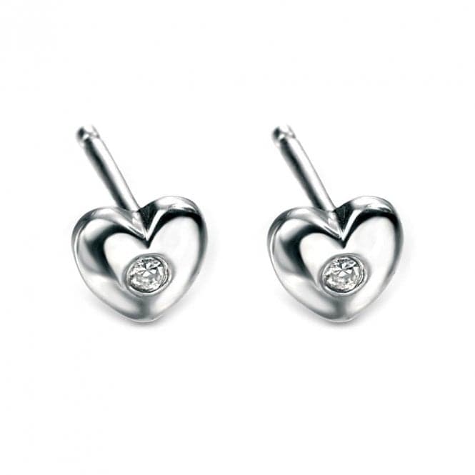Sterling Silver Heart Stud Earrings E572D for DiamondE572