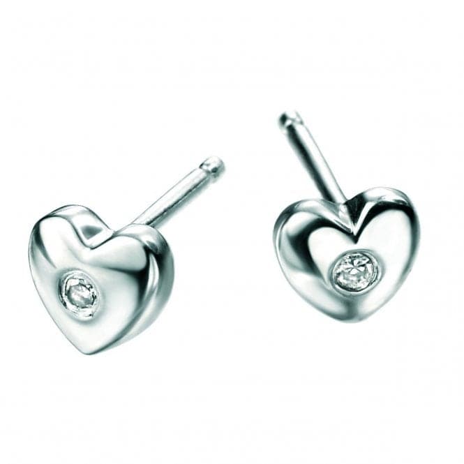 Sterling Silver Heart Stud Earrings E572D for DiamondE572