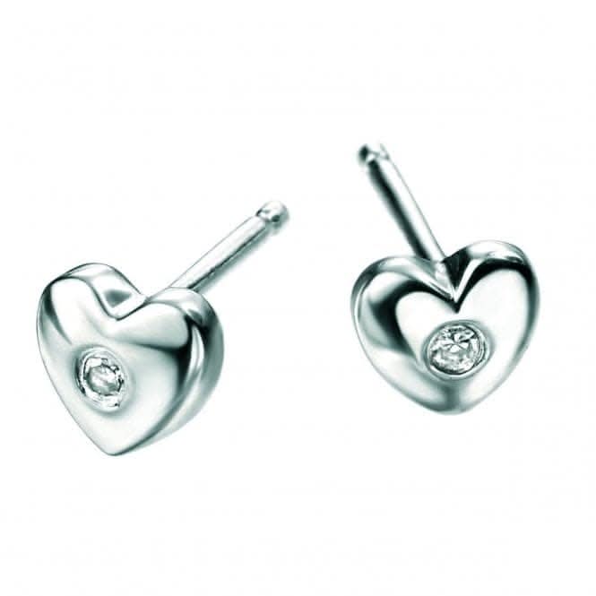Sterling Heart Stud Earrings E572