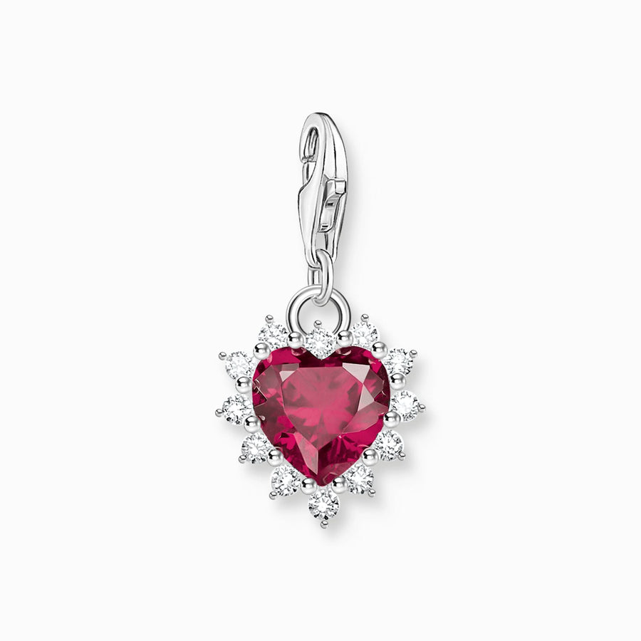 Sterling Silver Heart With Red Stone Charm 2204 - 013 - 10Thomas Sabo Charm Club Charmista2204 - 013 - 10