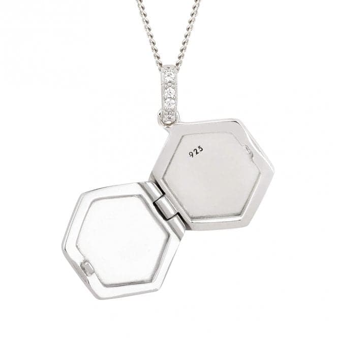 Sterling Silver Hexagonal Locket Zirconia Pendant P5097CFiorelli SilverP5097C