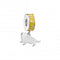 Sterling Silver Hufflepuff House Slider CharmHarry PotterWB000219 - SC