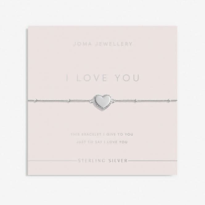 Sterling Silver I Love You Heart Pave 16cm + 3cm Bracelet JJS0002Joma JewelleryJJS0002