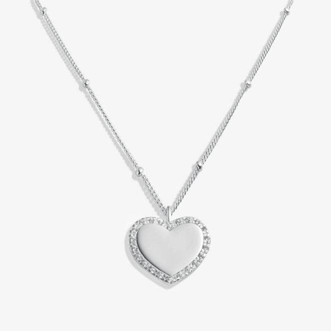 Sterling Silver I Love You Heart Pave 46cm + 5cm Necklace JJS0014Joma JewelleryJJS0014