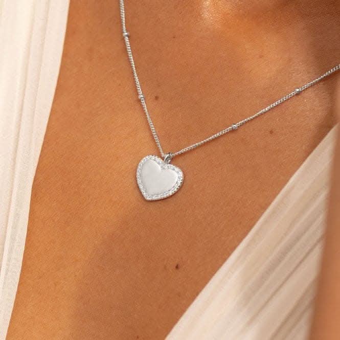 Sterling Silver I Love You Heart Pave 46cm + 5cm Necklace JJS0014Joma JewelleryJJS0014