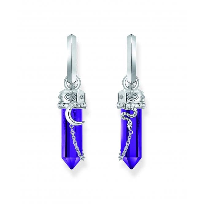 Sterling Silver Imitation Amethyst Chain Hoop Earrings CR722 - 643 - 13Thomas Sabo Sterling SilverCR722 - 643 - 13