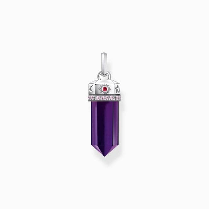 Sterling Silver Imitation Amethyst Hexagon Shape Blackened Pendant PE955 - 640 - 13Thomas Sabo Sterling SilverPE955 - 640 - 13