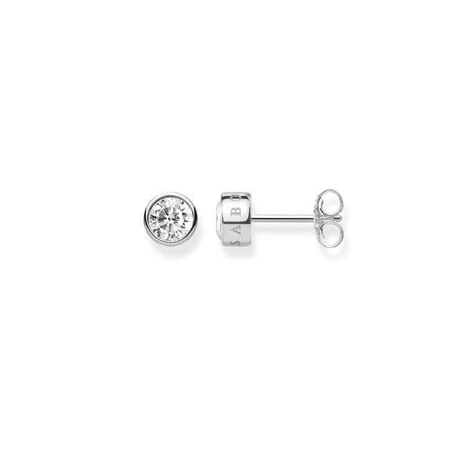 Sterling Silver Ladies Silver White Stone Ear Studs H1963 - 051 - 14Thomas Sabo Sterling SilverH1963 - 051 - 14