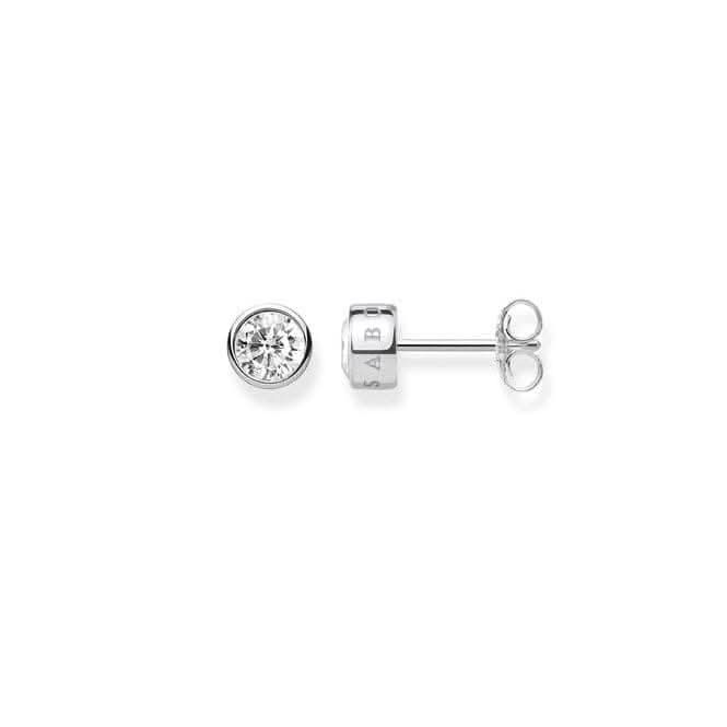 Sterling Silver Ladies Silver White Stone Ear Studs H1963 - 051 - 14Thomas Sabo Sterling SilverH1963 - 051 - 14