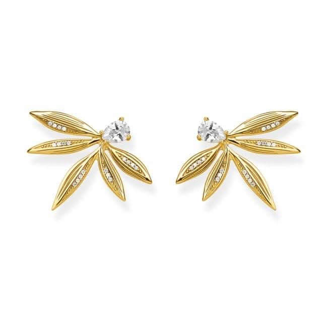 Sterling Silver Leaves Gold Earrings H2106 - 414 - 14Thomas Sabo Sterling SilverH2106 - 414 - 14