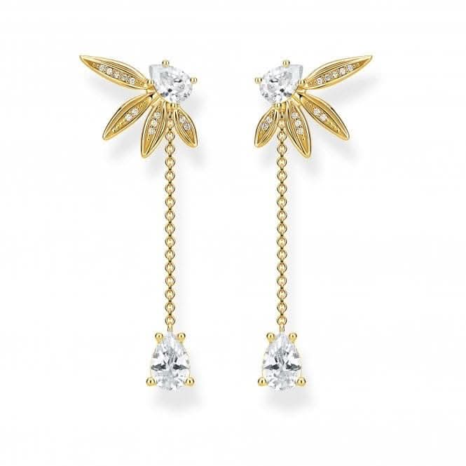 Sterling Silver Leaves With Chain Large Gold Earrings H2105 - 414 - 14Thomas Sabo Sterling SilverH2105 - 414 - 14