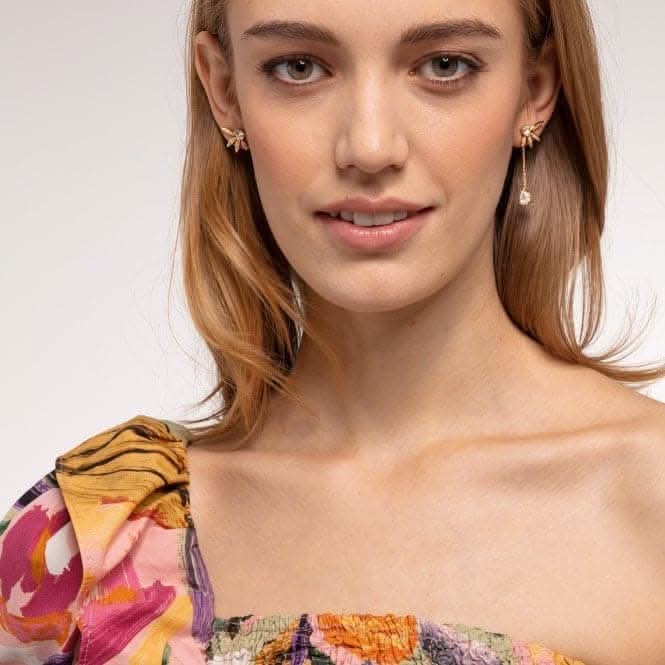Sterling Silver Leaves With Chain Large Gold Earrings H2105 - 414 - 14Thomas Sabo Sterling SilverH2105 - 414 - 14