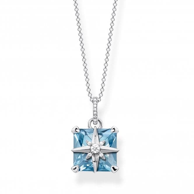 Sterling Silver Light Blue Stone With Star Necklace KE1953 - 644 - 31 - L45vThomas Sabo Sterling SilverKE1953 - 644 - 31 - L45v